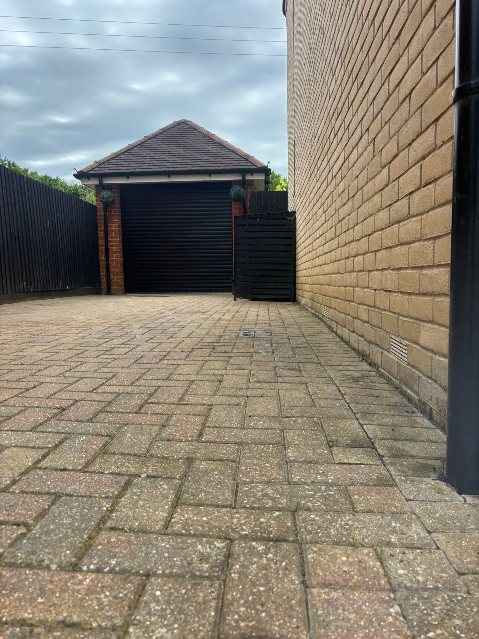 Same patio after cleaning — restored slabs